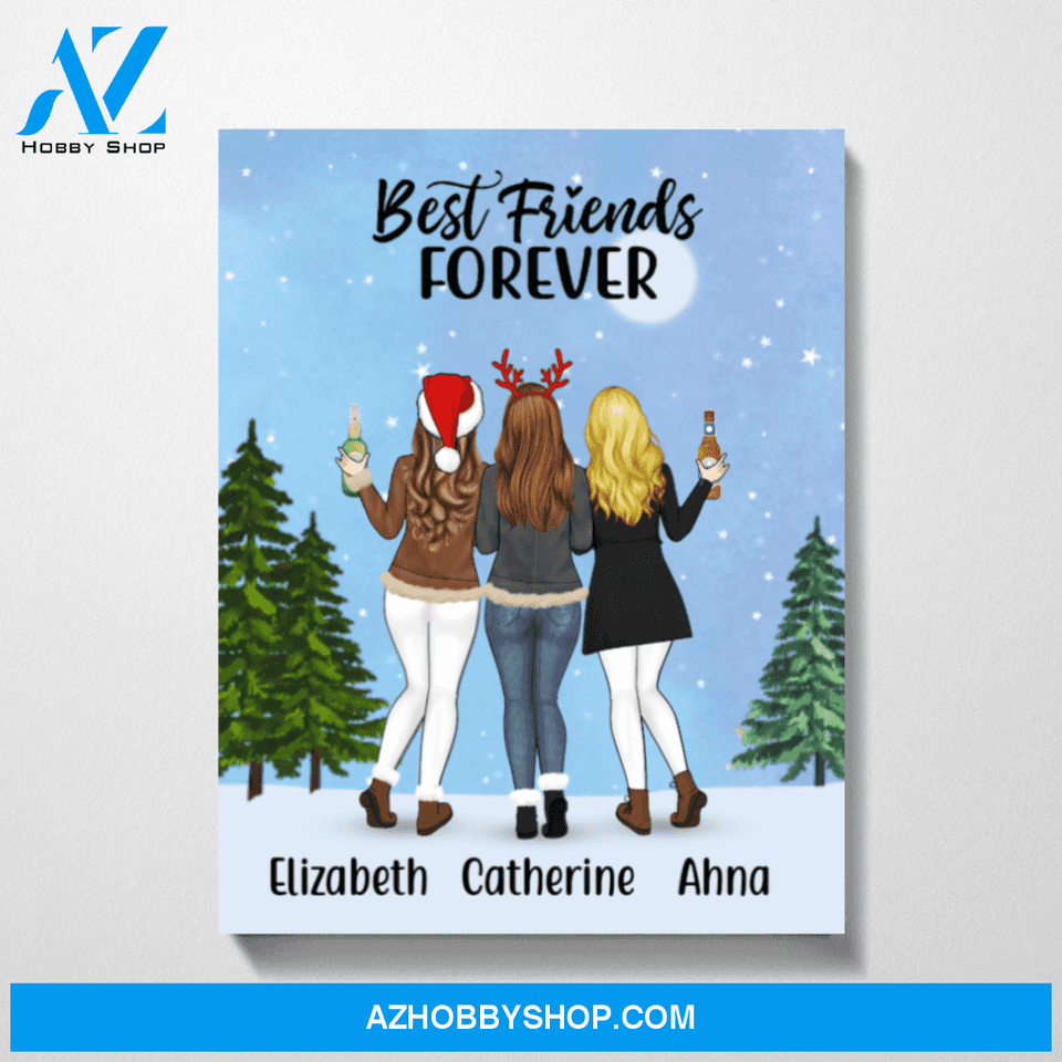 Personalized Canvas, Christmas Sisters, Custom Gift for Christmas