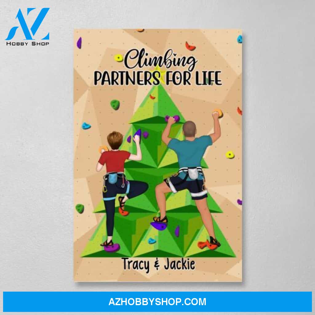 Personalized Canvas, Climbing Partners For Life, Gift for Climbers