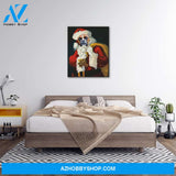 Personalized Canvas, Custom Photo Dog Christmas Santa Is Coming Canvas Wall Art
