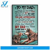 Personalized Canvas, Dad and Daughter Wolf Canvas And Poster, Wall Decor Visual Art, Gift Father's Day