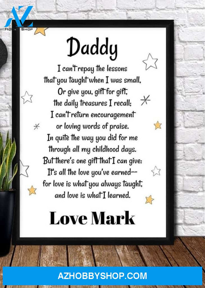 Personalized Canvas, DAD CHRISTMAS Canvas And Poster, Wall Decor Visual Art, Gift Father's Day