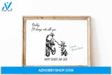 Personalized Canvas, Daddy, I'll Always Ride With You, Motorbike Canvas And Poster, Wall Decor Visual Art, Gift Father's Day