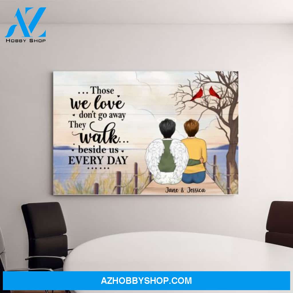 Personalized Canvas, Daughter with Dad, Daughter with Mom, Memorial Gifts for Mother Loss, Father Loss