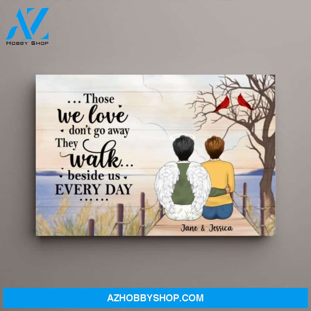 Personalized Canvas, Daughter with Dad, Daughter with Mom, Memorial Gifts for Mother Loss, Father Loss