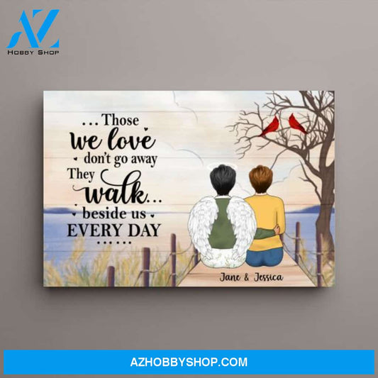 Personalized Canvas, Daughter with Dad, Daughter with Mom, Memorial Gifts for Mother Loss, Father Loss