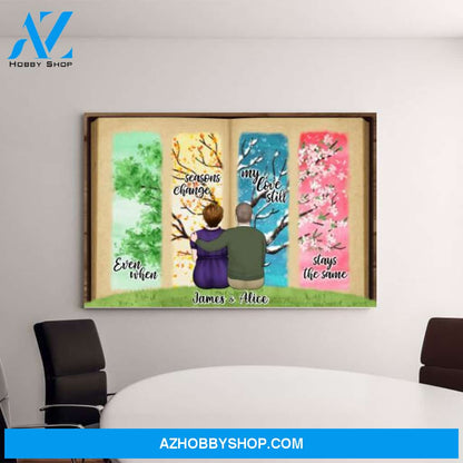 Personalized Canvas, Even When Seasons Change, My Love Still Stays The Same, Aniversarry Gift For Couple, Parents