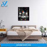 Personalized Canvas Faith Hope Love Autism Awareness Snowman Christmas Wall Art For Christmas Gift Canvas Wall Art