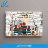 Personalized Canvas, Family Sitting Together In Winter, Christmas Gift For Whole Family