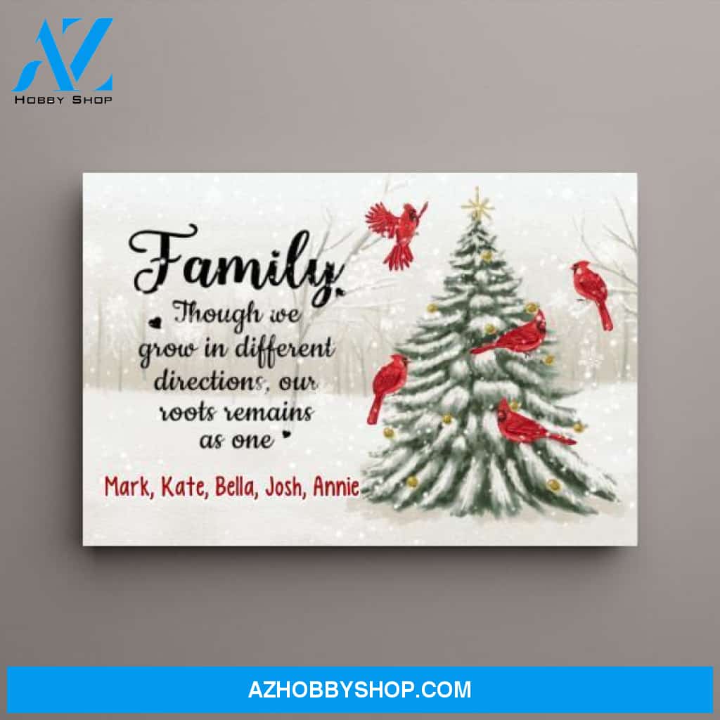 Personalized Canvas, Family Though We Grow In Different Directions, Christmas Gift For Family