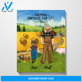 Personalized Canvas, Farming Dad and 1 Kid Gift for Farmers