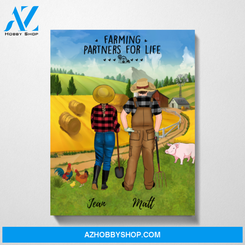 Personalized Canvas, Farming Partners for Life, Gifts for Farmers