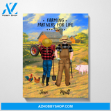 Personalized Canvas, Farming Partners for Life with Tractor Changeable Gift for Farmers