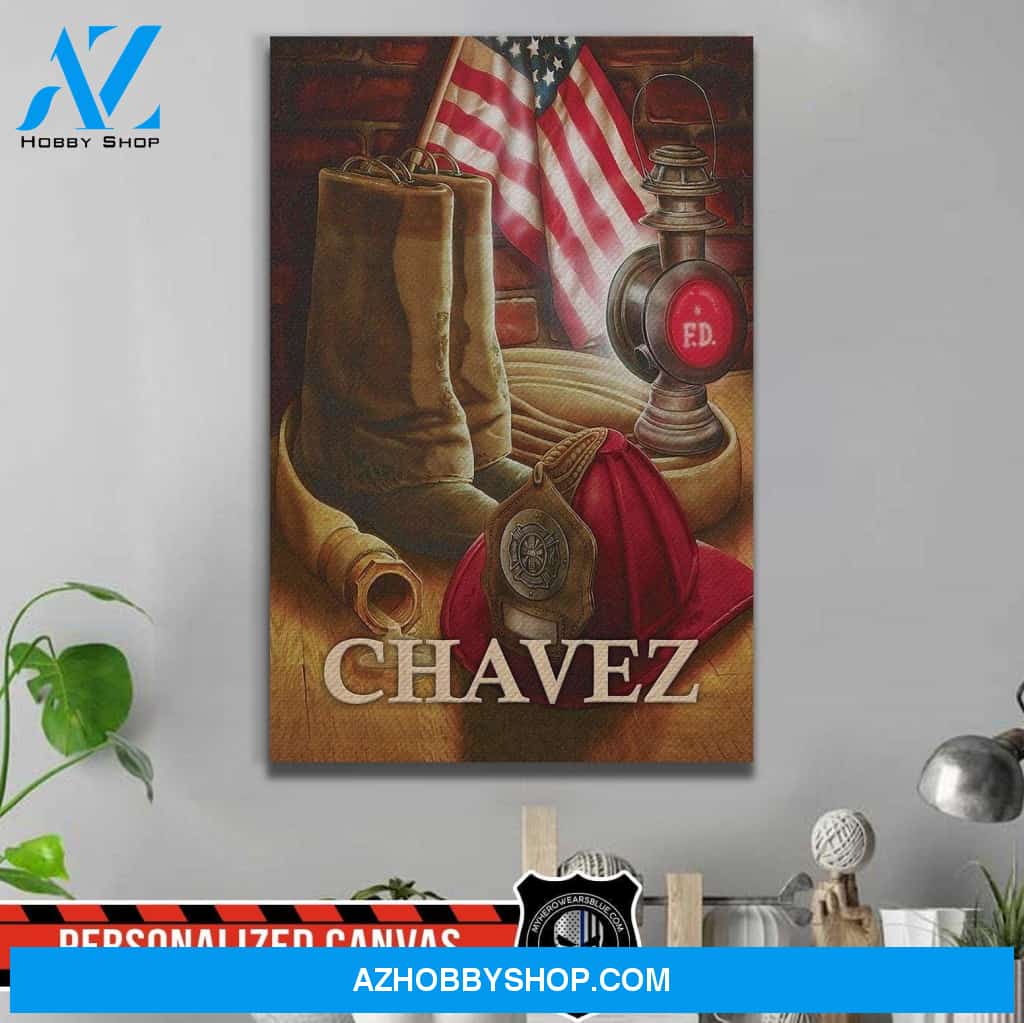 Personalized Canvas – Firefighter Things Artwork – Canvas