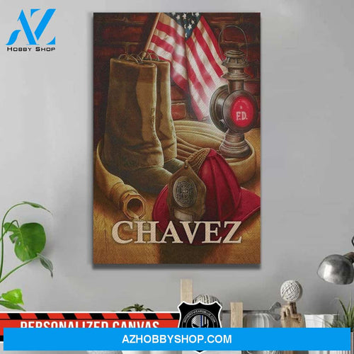 Personalized Canvas – Firefighter Things Artwork – Canvas