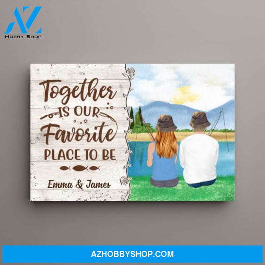 Personalized Canvas, Fishing Partners for Life, Couple Gift, Gift for Fishers