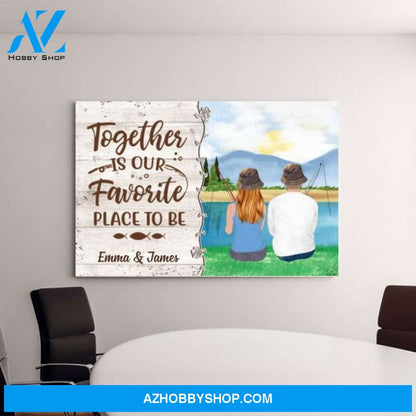 Personalized Canvas, Fishing Partners for Life, Couple Gift, Gift for Fishers