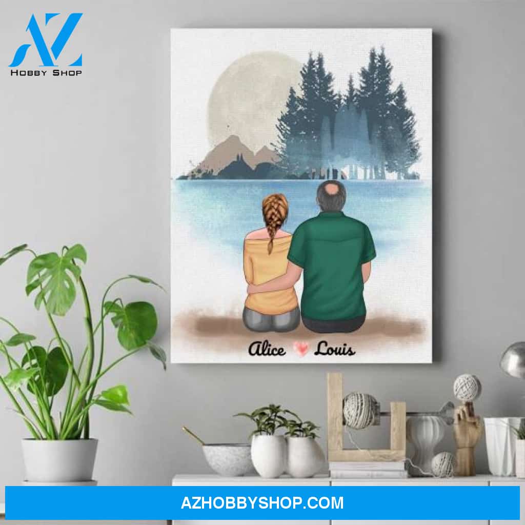 Personalized Canvas For Dad - Gift Ideas For Father - Up To 5 Daughters
