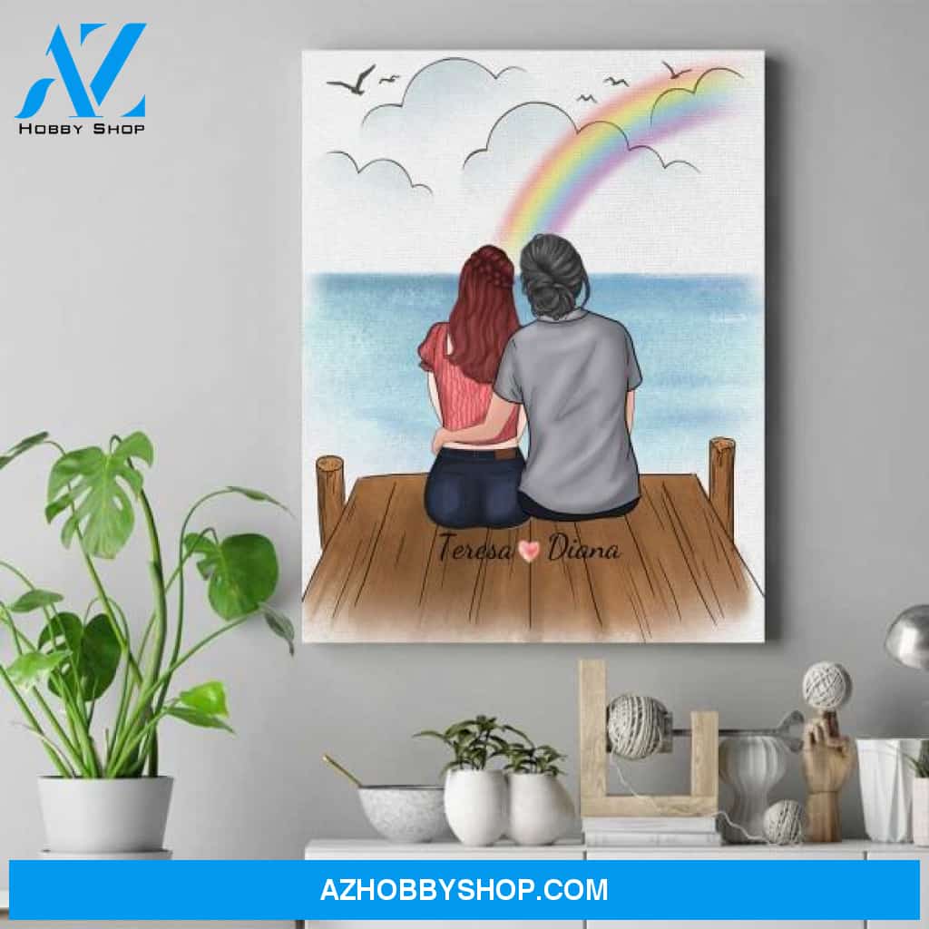 Personalized Canvas For Mom - Birthday Gifts For Mom From Daughter - Up To 4 Daughters