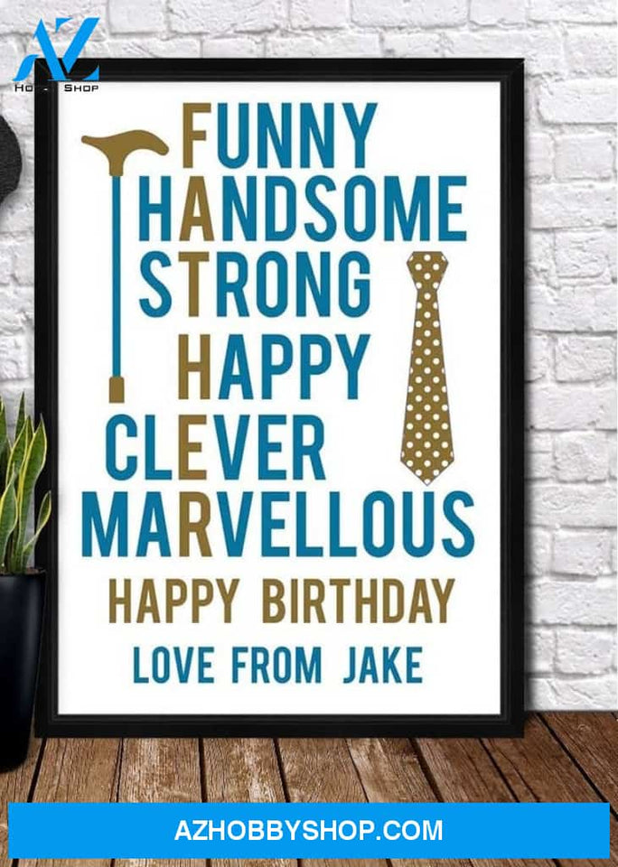 Personalized Canvas, FUNNY DAD BIRTHDAY Canvas And Poster, Wall Decor Visual Art, Gift Father's Day
