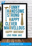Personalized Canvas, FUNNY DAD BIRTHDAY Canvas And Poster, Wall Decor Visual Art, Gift Father's Day