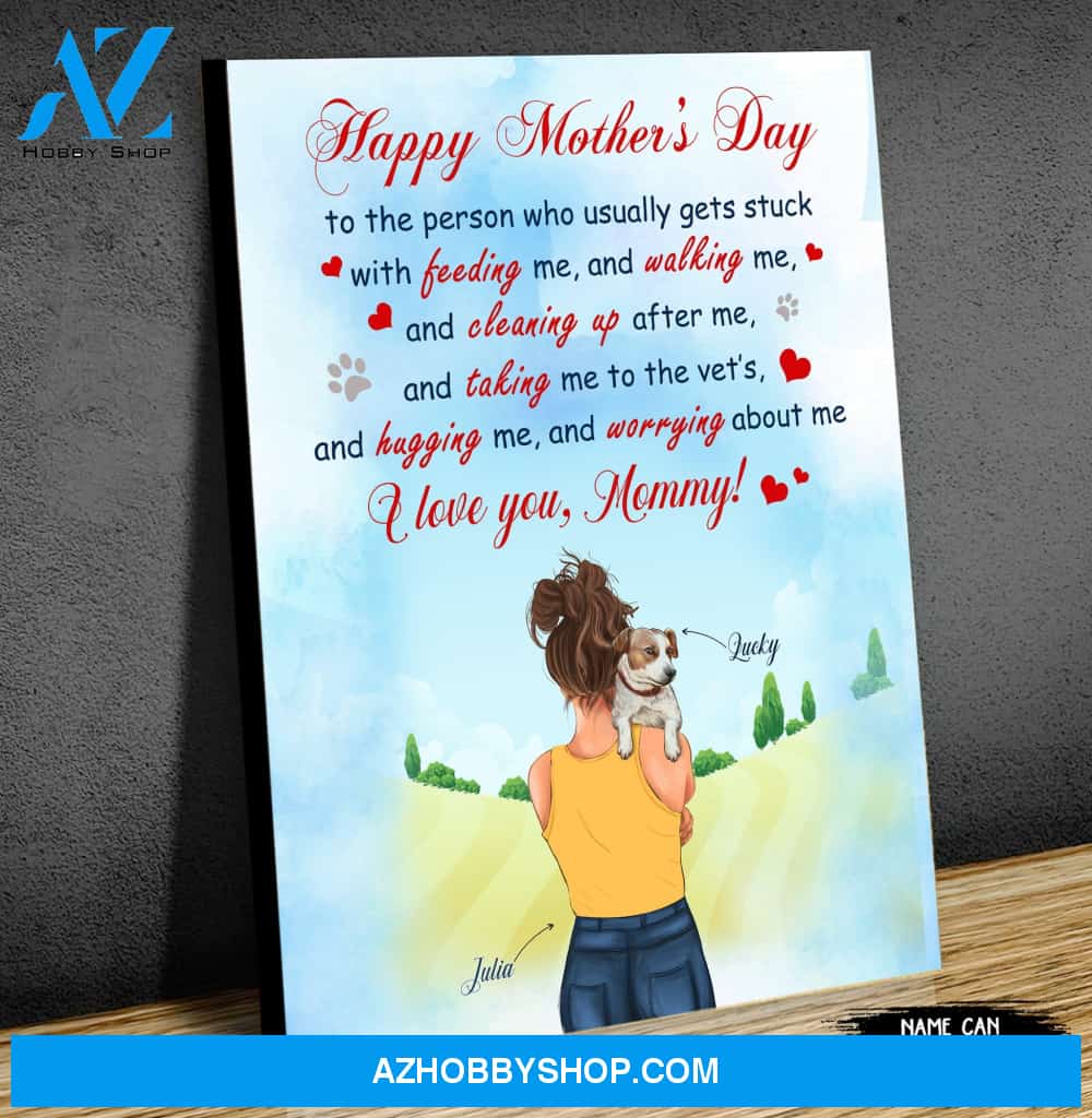 Personalized Canvas Gift For Jack Russell Terrier Mom