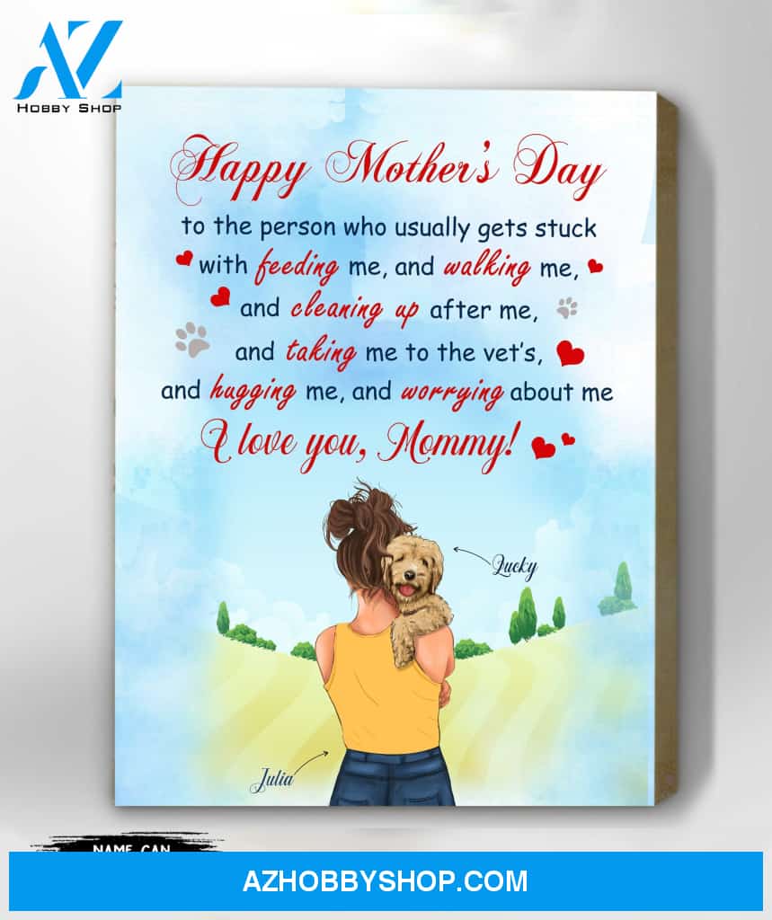 Personalized Canvas Gift For Poodle Mom