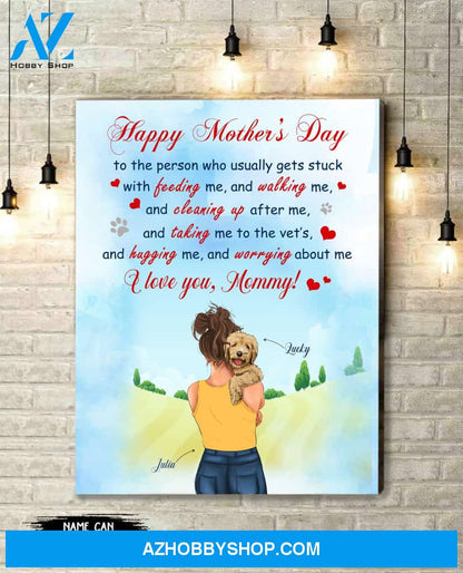 Personalized Canvas Gift For Poodle Mom