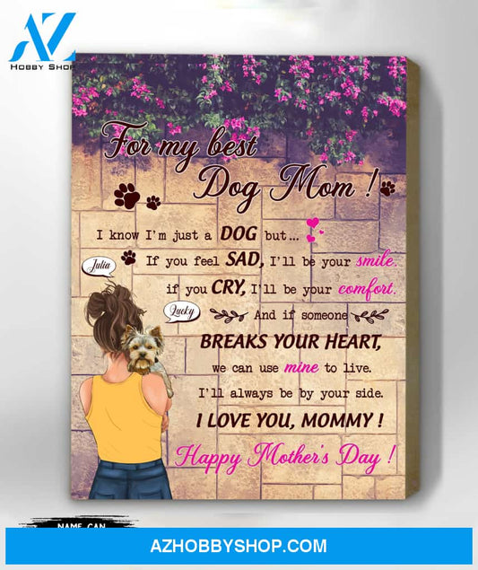 Personalized Canvas Gift For Yorkshire Mom-Hanging in bedroom