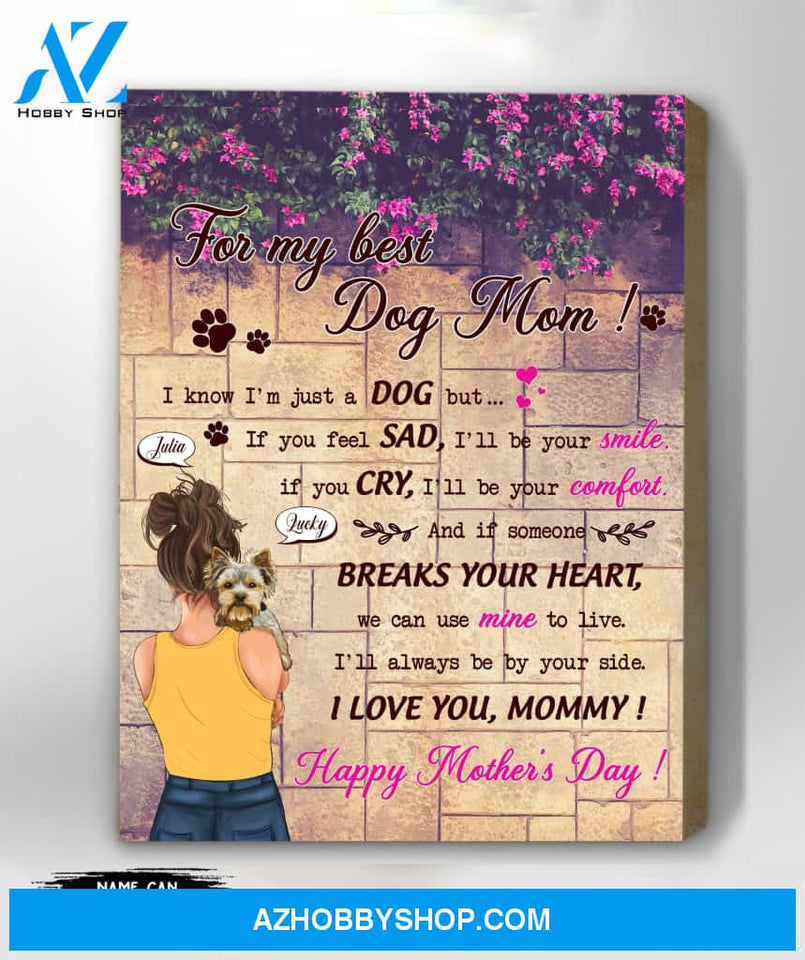 Personalized Canvas Gift For Yorkshire Mom-Hanging in bedroom