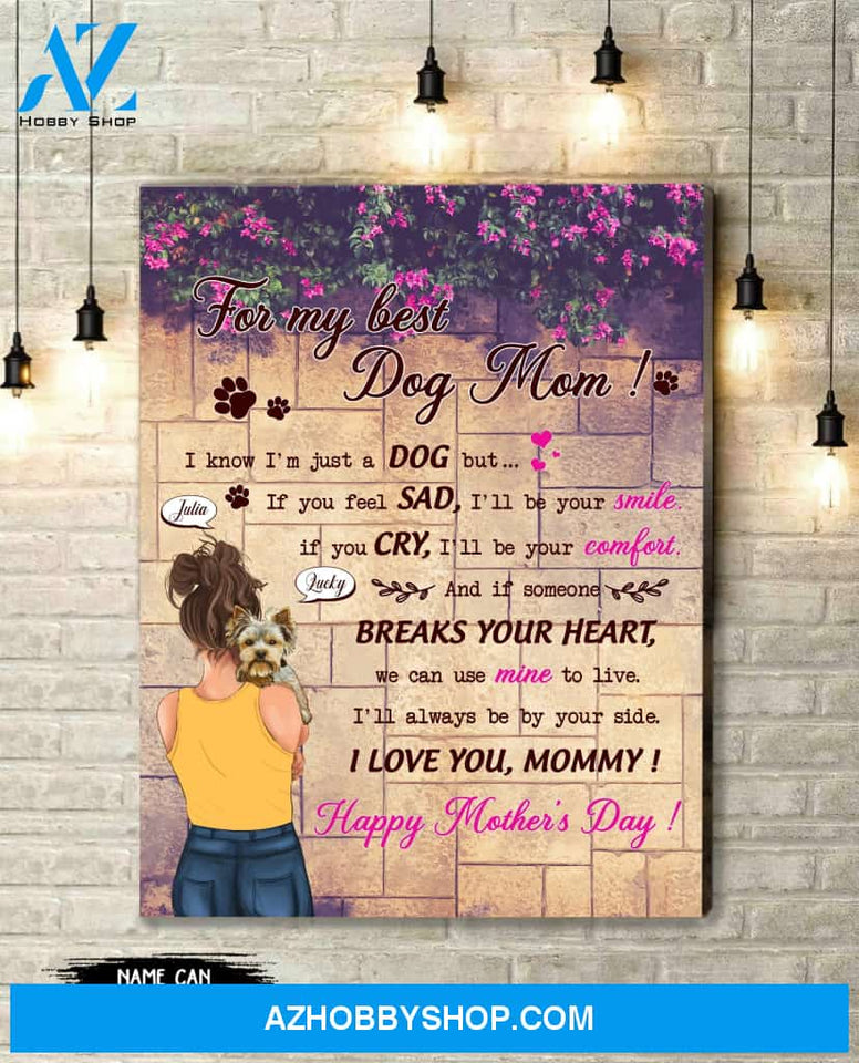 Personalized Canvas Gift For Yorkshire Mom-Hanging in bedroom