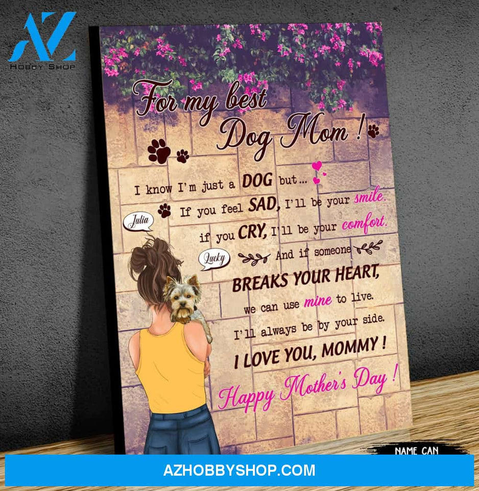 Personalized Canvas Gift For Yorkshire Mom-Hanging in bedroom