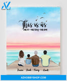 Personalized Canvas, Gifts For The Whole Family Canvas Wall Art, Wall Decor Visual Art Gift Dad, Gift Mom, My Poster Wall Gift Family - 4 People In The Family V2
