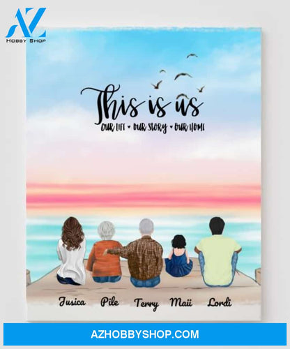 Personalized Canvas, Gifts For The Whole Family Canvas Wall Art, Wall Decor Visual Art Gift Dad, Gift Mom, My Poster Wall Gift Family - 5 People In The Family V2