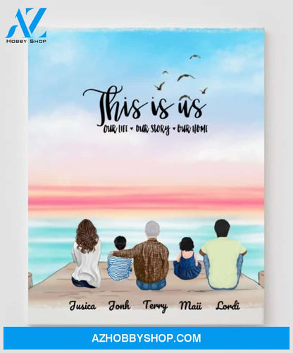 Personalized Canvas, Gifts For The Whole Family Canvas Wall Art, Wall Decor Visual Art Gift Dad, Gift Mom, My Poster Wall Gift Family - 5 People In The Family V3