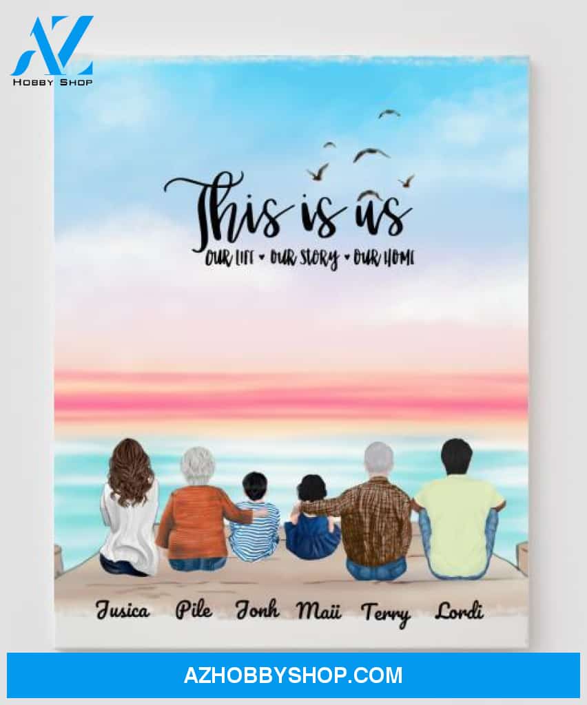 Personalized Canvas, Gifts For The Whole Family Canvas Wall Art, Wall Decor Visual Art Gift Dad, Gift Mom, My Poster Wall Gift Family - 6 People In The Family