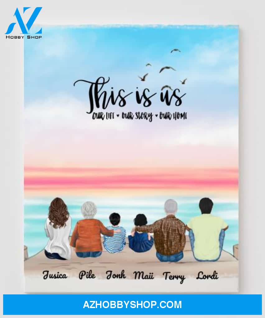 Personalized Canvas, Gifts For The Whole Family Canvas Wall Art, Wall Decor Visual Art Gift Dad, Gift Mom, My Poster Wall Gift Family - 6 People In The Family