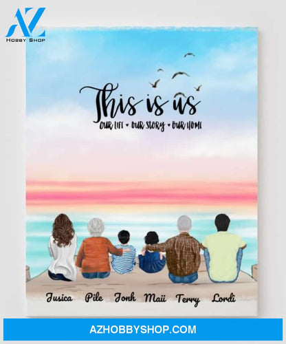 Personalized Canvas, Gifts For The Whole Family Canvas Wall Art, Wall Decor Visual Art Gift Dad, Gift Mom, My Poster Wall Gift Family - 6 People In The Family