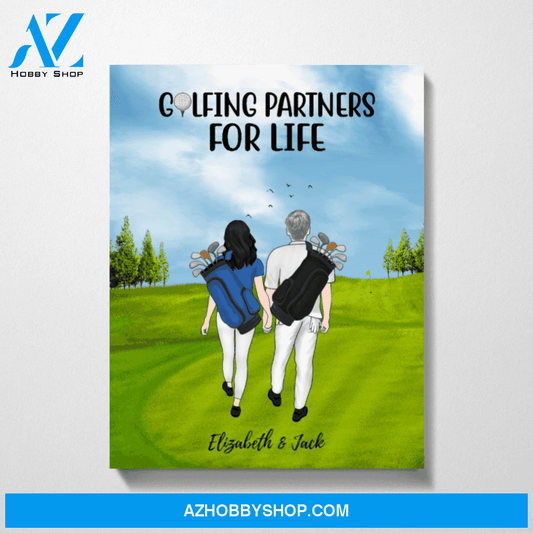 Personalized Canvas, Golf Couple Gift for Golf Lovers