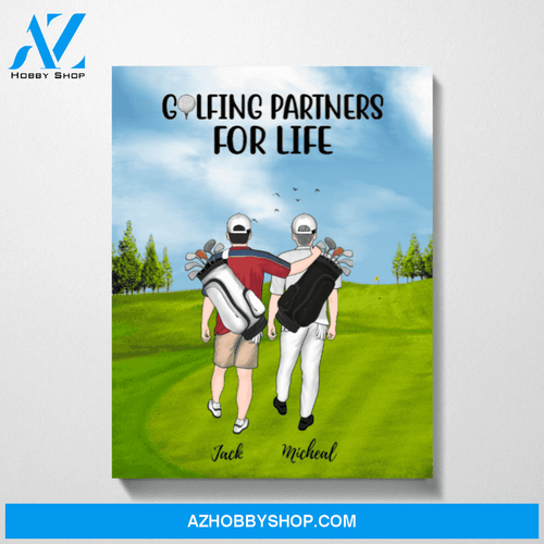 Personalized Canvas, Golf Same Sex Couple and Friends Gift for Golf Lovers