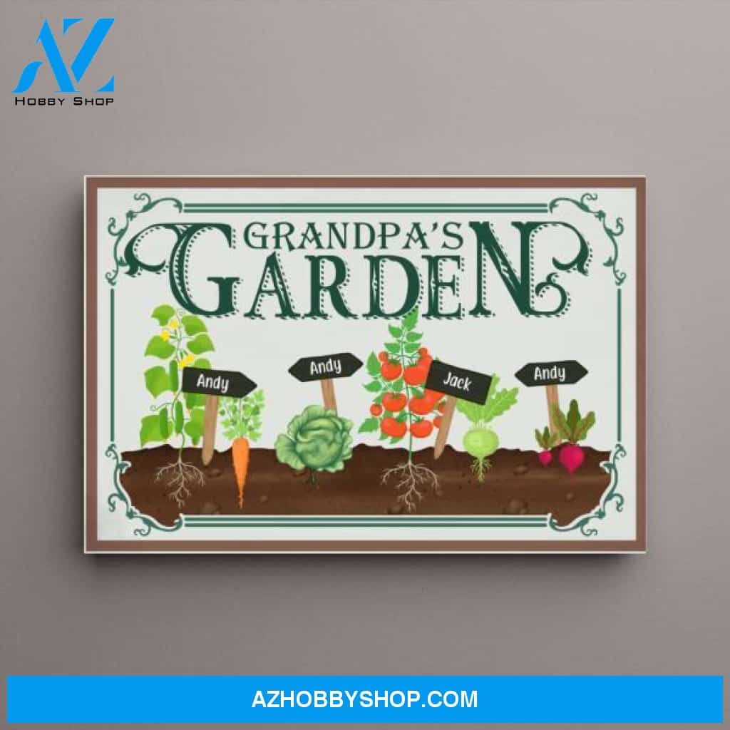 Personalized Canvas, Grandparent's Garden with Kids, Gifts for Gardeners