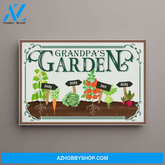Personalized Canvas, Grandparent's Garden with Kids, Gifts for Gardeners
