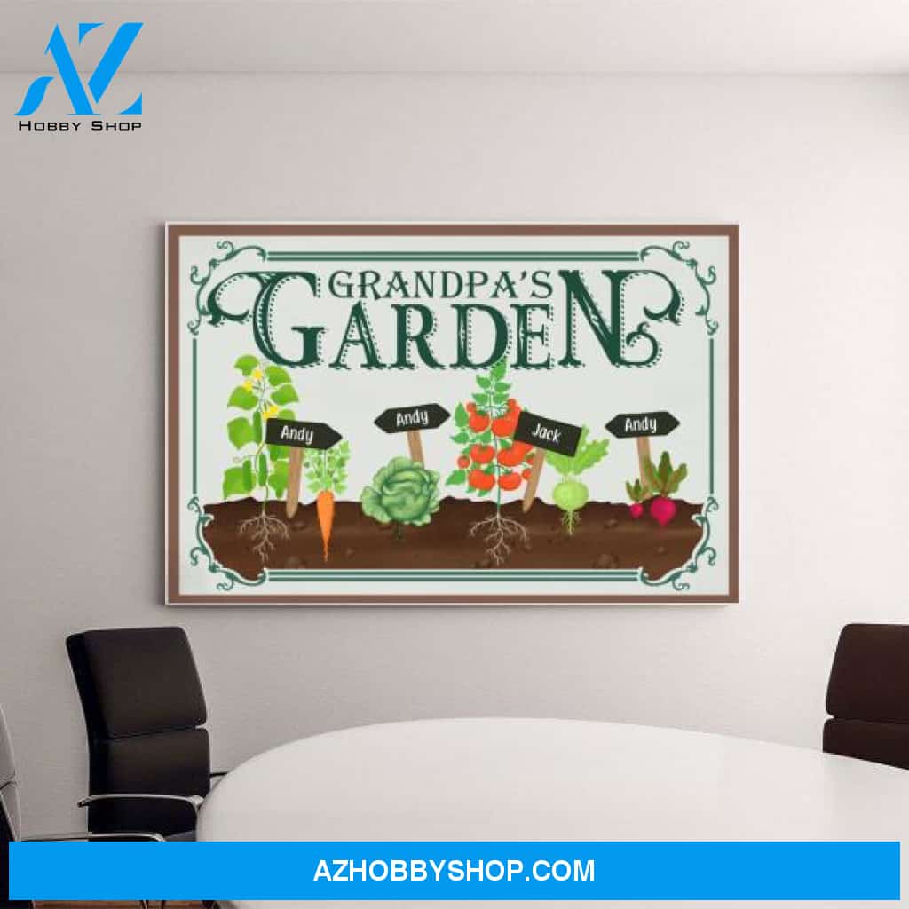Personalized Canvas, Grandparent's Garden with Kids, Gifts for Gardeners