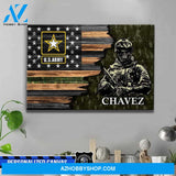 Personalized Canvas – Half Flag – Army Soldier – Canvas