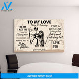 Personalized Canvas, Halloween Couple Anniversary, Gift for Halloween, Wedding Anniversary Gift