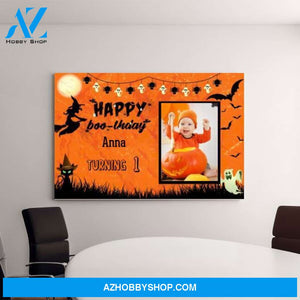 Personalized Canvas, Happy Boothday with Picture, Halloween Gifts, Gift for Kid, Gift for Family