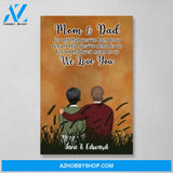 Personalized Canvas, Happy Wedding Anniversary Old Couple, Gift for Parents, Mom & Dad