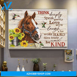Personalized Canvas Horse And Hummingbird Canvas Think Deeply Speak Gently Christmas Gift Idea Canvas Wall Art
