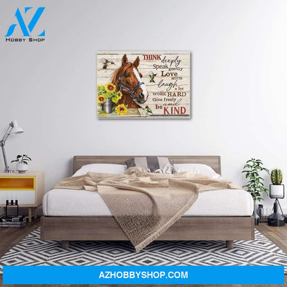 Personalized Canvas Horse And Hummingbird Canvas Think Deeply Speak Gently Christmas Gift Idea Canvas Wall Art