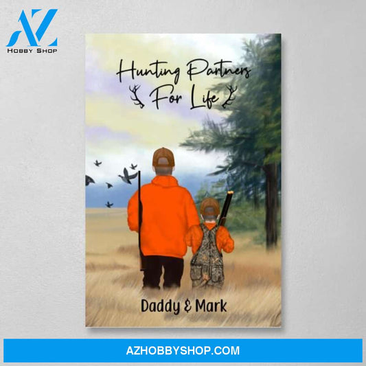 Personalized Canvas, Hunting Partners -  Parents And Kids, Couple And Friends, Gift For Family, Gift For Hunters