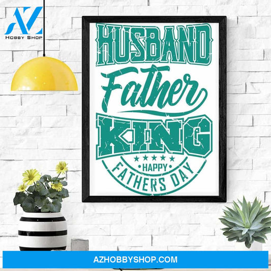 Personalized Canvas, Husband Father King Canvas And Poster, Wall Decor Visual Art, Gift Father's Day
